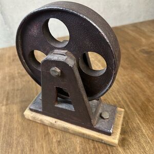 Vintage Industrial Metal Pulley